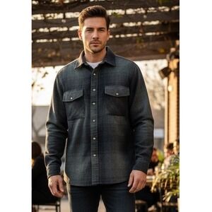 Vtg Backpacker Sportswear Men's Flannel Shirt Size M Wool Blend Button Up Preppy